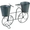Suport metalic pentru ghivece flori, MagicHome, model bicicleta, 2 suporturi, 50x15x37 cm