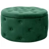 Taburet, rotund, cu spatiu depozitare, catifea, verde, max 80 kg, 55x30 cm, Alia, Akord