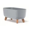 Jardiniera decorativa cu picioare, gri deschis, 58x24x23.5 cm, 18 L, Gracia