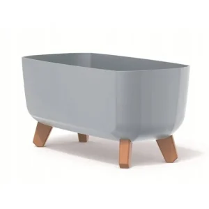 Jardiniera decorativa cu picioare, gri deschis, 58x24x23.5 cm, 18 L, Gracia