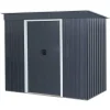 Casuta/magazie/sopron de gradina pentru depozitare unelte, cu structura baza inclusa, metal, gri antracit, 217x110x174 cm, Strend Pro