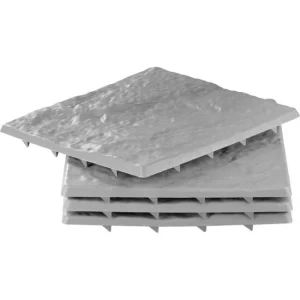 Paviment pentru poteca gradina, set 4 buc, PP, efect piatra, gri, 30x30 cm, Strend Pro