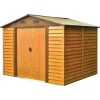 Casuta/magazie/sopron de gradina pentru depozitare unelte, metal, maro natur, 278x238x215 cm, Strend Pro