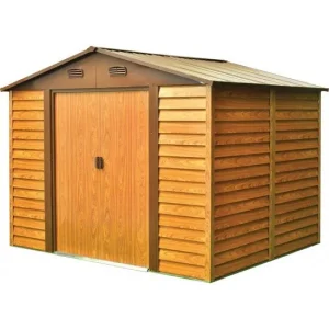 Casuta/magazie/sopron de gradina pentru depozitare unelte, metal, maro natur, 278x238x215 cm, Strend Pro