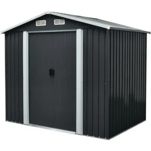 Casuta/magazie/sopron de gradina pentru depozitare unelte, metal, antracit, 236x174x206 cm, Strend Pro