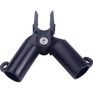 Conector plastic, superior, de tip X, reglabil, pentru araci de 16 mm, set 4 buc, negru