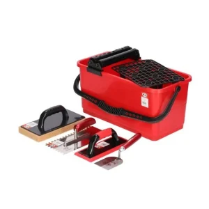 Set aplicare si spalare chit de rosturi cu galeata, gletiera zimti, mistrie, 2 driste, Olejnik