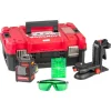 Nivela laser, verde, 360°, 3x3D, 20V Li-ion (acumulator neinclus), cu suport magnetic, geanta, ochelari, placa tinta, 50 m, Worcraft