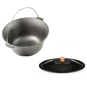 Set ceaun fonta cu capac emailat