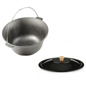 Set ceaun fonta cu capac emailat