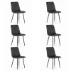 Set 6 scaune bucatarie/living, Artool, Lava, catifea neagra, picioare metal negru, 43x51x90 cm