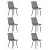 Set 6 scaune bucatarie/living, Artool, Lava, catifea gri, picioare metal negru, 43x51x90 cm