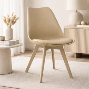 Scaun bucatarie/living, Artool, Mark, PP bej, picioare bej, 49x43x82 cm