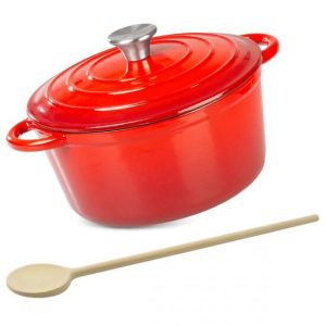 Oala de fonta emailata cu capac