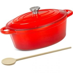 Oala de fonta emailata cu capac