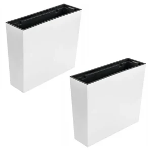 Set 2 jardiniere decorative, Urbi Case, alb, 58x18x49.8 cm