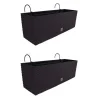 Set 2 jardiniere decorative, suport metalic, Rato Case W, maro, 58x18x19.5 cm