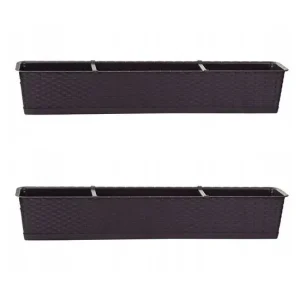 Set 2 jardiniere decorative, Ratolla Case P, maro, 68.5x17.3x15 cm
