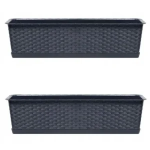 Set 2 jardiniere decorative, Ratolla Case P, antracit, 68.5x17.3x15 cm