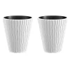 Set 2 ghivece de flori, Sandy, rotunde, 39x43.6 cm, alb, Prosperplast