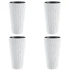Set 4 ghivece de flori, Sandy Slim, rotunde, inalte, 34.9x62 cm, alb, Prosperplast