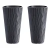 Set 2 ghivece de flori, Sandy Slim, rotunde, inalte, 39x70.8 cm, antracit, Prosperplast