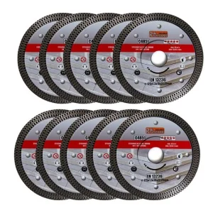 Set 10 discuri diamantate turbo subtire, ceramica, taiere umeda si uscata, 125 mm/22.23 mm, Richmann Exclusive