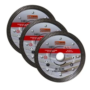 Set 3 discuri diamantate turbo subtire, ceramica, taiere umeda si uscata, 125 mm/22.23 mm, Richmann Exclusive