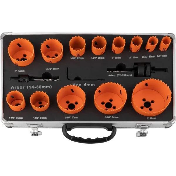 Carote bimetal pentru gaurit lemn, metal, set 16 piese, 19-76 mm, Richmann Exclusive