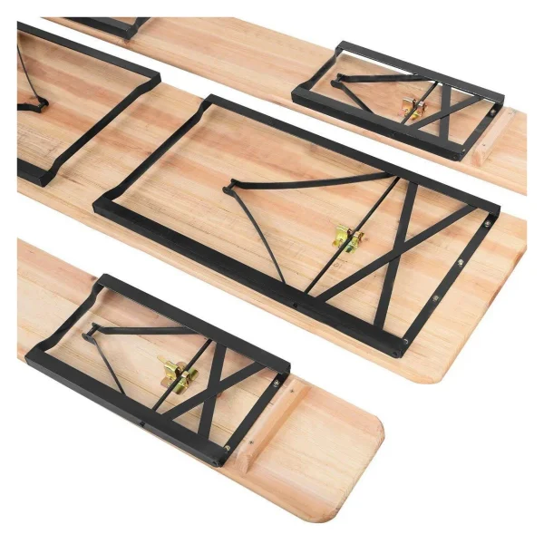 Set mobilier gradina/terasa, pliabil, 1 masa, 2 banci, 200 cm, Dortmund