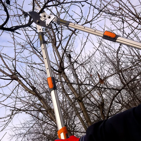 Foarfeca crengi, tip bypass, teflon, otel japonez SK5, maner telescopic 70-88 cm, Richmann Exclusive