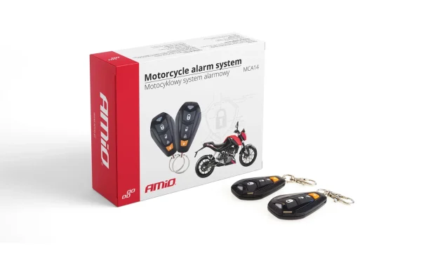 Alarma motocicleta cu functie "pornire motor" telecomenzi MCA14