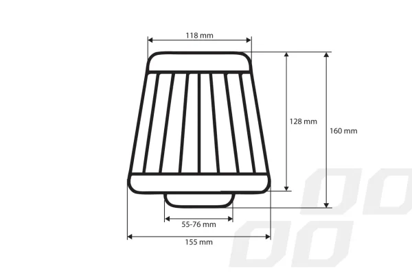 Filtru de aer conic rosu cu 3 adaptoare