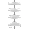 Raft pentru baie/dus, Vasagle, reglabil, otel, 4 rafturi, cuier, 95-300 cm