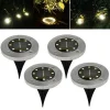 Set 4 x Lampa Solara estetica exterioara de gradina, cu 8 LED-uri, cu suport scurt