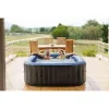 Piscina jacuzzi, gonflabila, patrata, cu pompa 1800 L/h, filtru, prelata acoperire, negru si albastru, 930 L, 6 persoane, 185x185x68 cm, MSpa