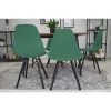 Scaun stil scandinav, Artool, Osaka, PP verde, picioare lemn negru, 46x54x81 cm