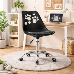 Scaun de birou, Artool, Print, rotativ, PP, negru, 50x57x81.5-93.5 cm