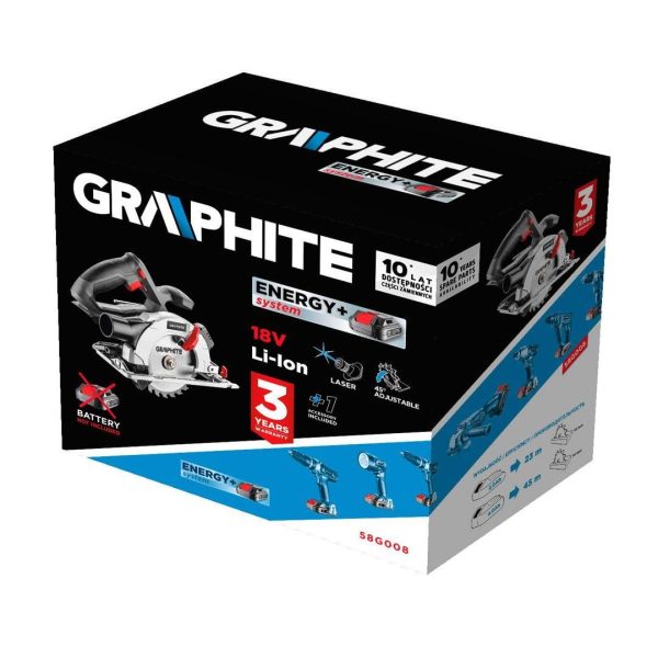 Fierastrau circular de mana, 18V Li-ion (acumulator neinclus), 150x10 mm, Graphite Energy