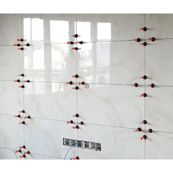 Set de nivelare si aliniere a placilor ceramice, 100 tije tip T refolosibile, distantiere, chei