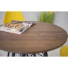 Masa stil scandinav, Artool, rotund, MDF si lemn, maro rustic, 60x73 cm