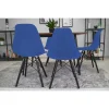 Scaun stil scandinav, Artool, Osaka, PP albastru, picioare lemn negru, 46x54x81 cm