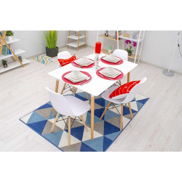 Scaun stil scandinav, Artool, Osaka, PP alb, picioare lemn natur, 46x54x81 cm