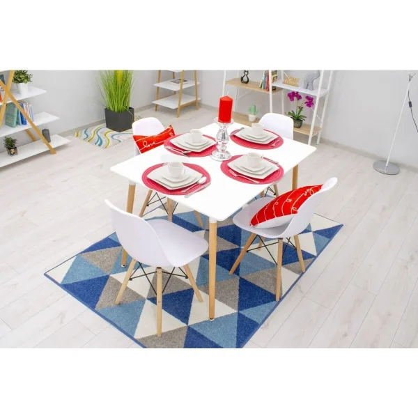 Scaun stil scandinav, Artool, Osaka, PP alb, picioare lemn natur, 46x54x81 cm