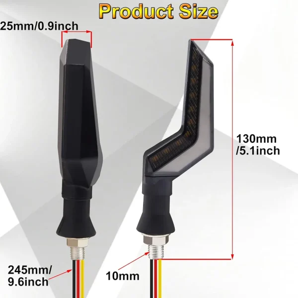 Set 2 lampi Semnalizare Moto, model BUMERANG, cu 2 functii, pozitie si semnalizare, tensiune 12V