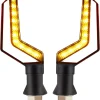 Set 2 lampi Semnalizare Moto, model BUMERANG, cu 2 functii, pozitie si semnalizare, tensiune 12V