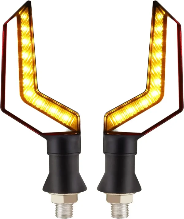 Set 2 lampi Semnalizare Moto, model BUMERANG, cu 2 functii, pozitie si semnalizare, tensiune 12V