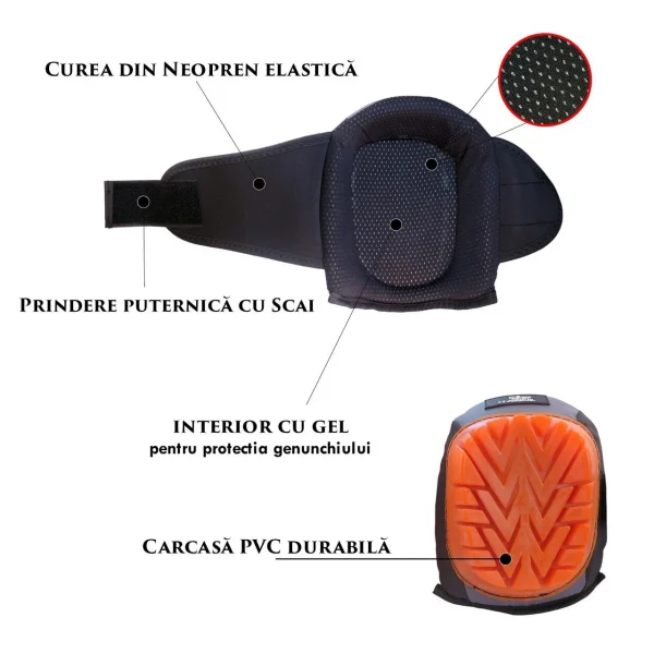 Genunchiere profesionale cu gel (set 2 buc), 180x210 mm, Richmann Exclusive