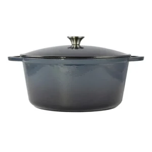 Oala de fonta emailata cu capac, maner din inox, 8 L, Perfect Home