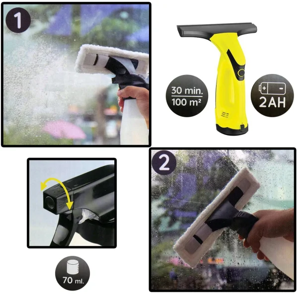 Aspirator, curatator de geamuri, cu acumulator